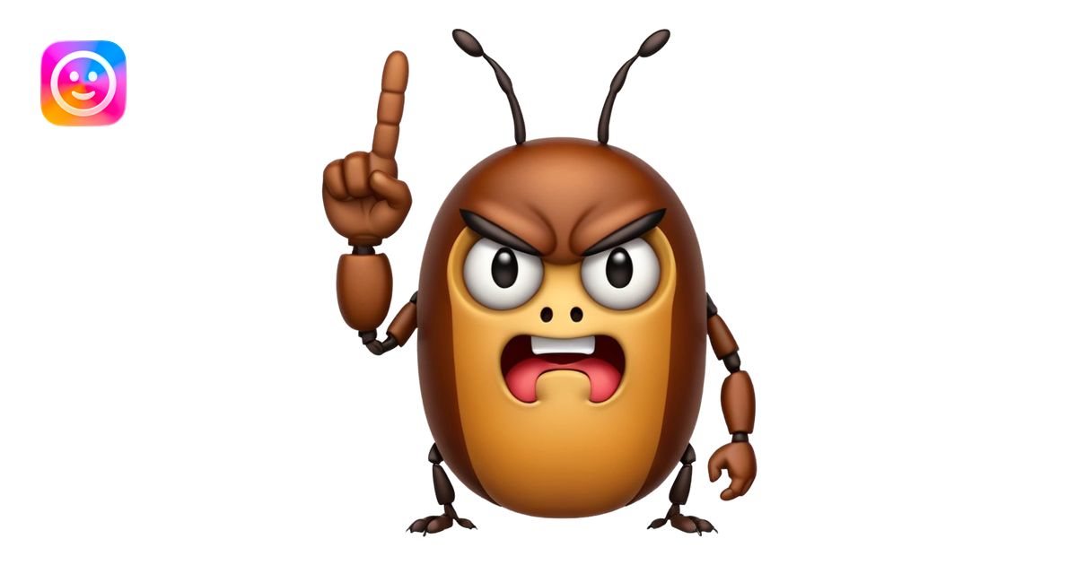 Beetle sticking out middle finger emoji | AI Emoji Generator