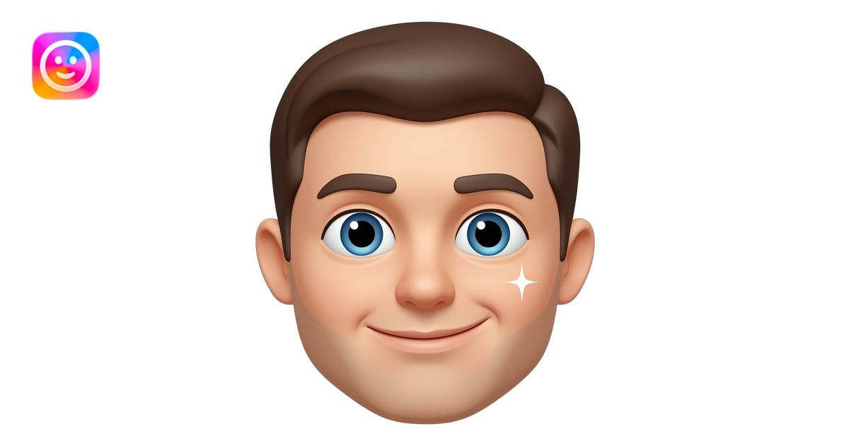 3D emoji face, secretly proud smirk with one dimple, raised chin, tiny ...