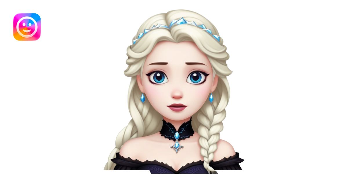 The Disney princess elsa gothic emoji | AI Emoji Generator