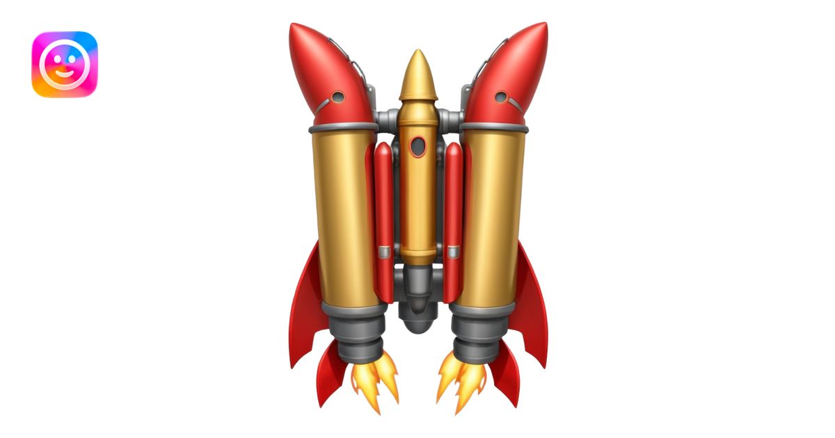 gold wide jetpack with rocket projectiles on both sides, back view, no ...