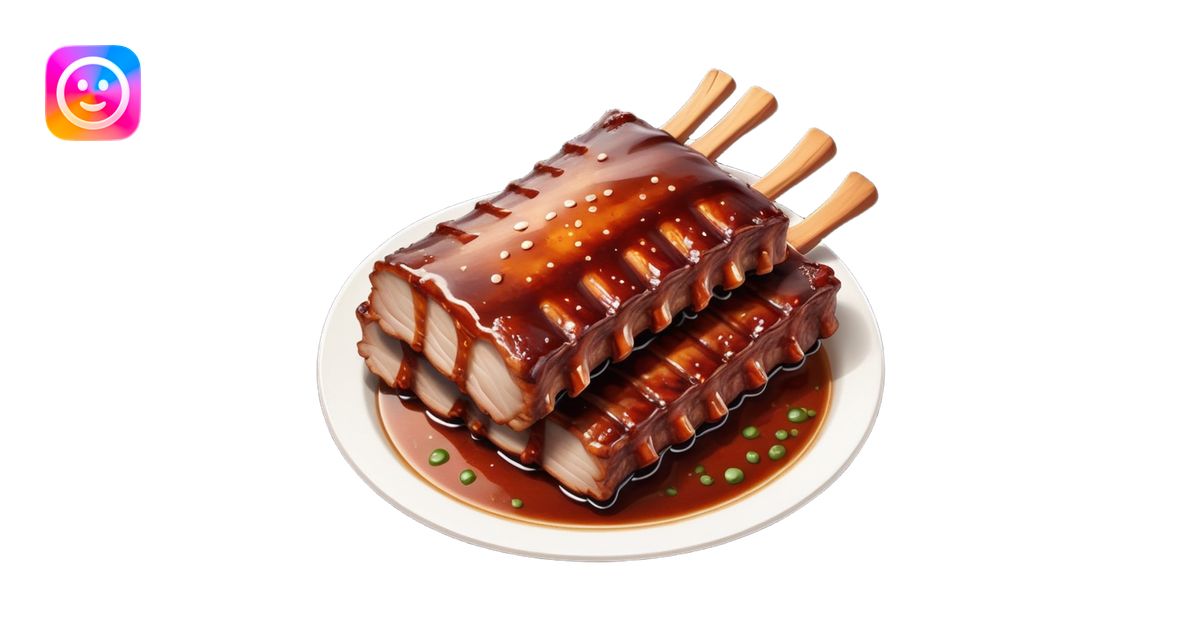 cinematic-realistic-barbeque-ribs-dish-emoji,-depicted-as-succulent ...