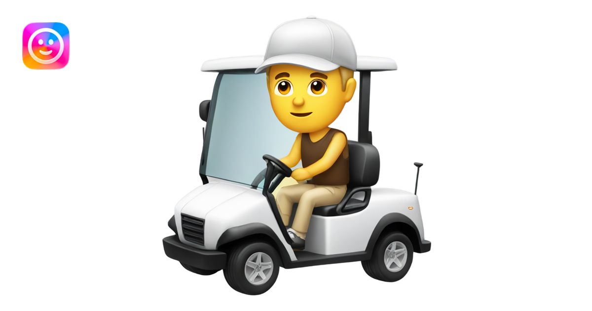 White guy driving golf cart emoji | AI Emoji Generator