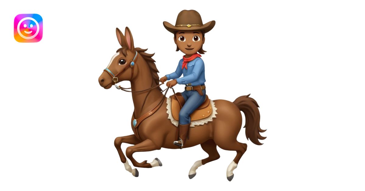 riding galloping horse with Rabbit rider emoji | AI Emoji Generator