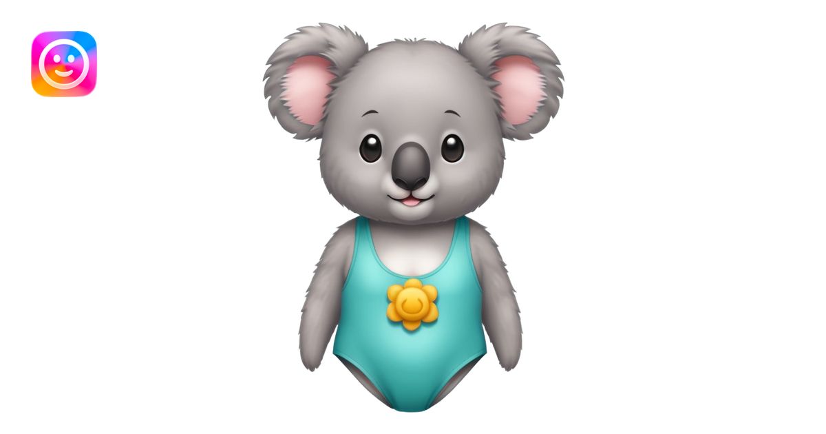 Koala wearing swimsuit emoji | AI Emoji Generator
