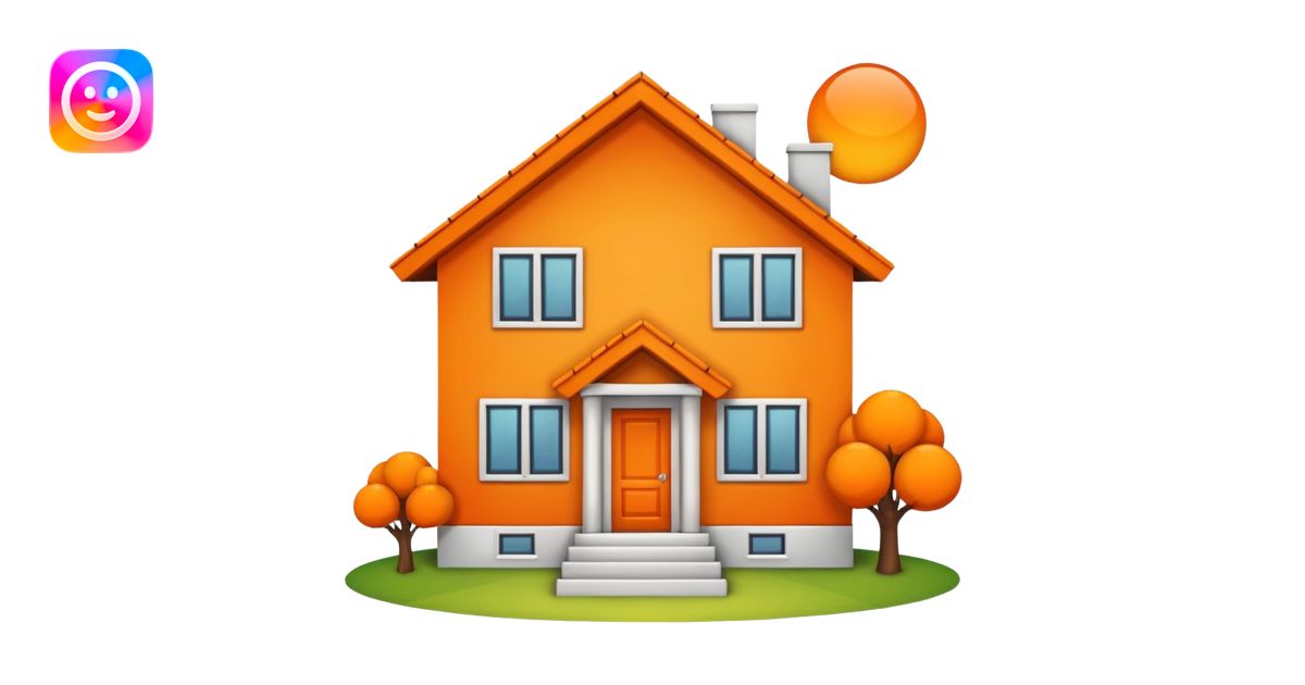 A basic home emoji with orange highlights emoji | AI Emoji Generator