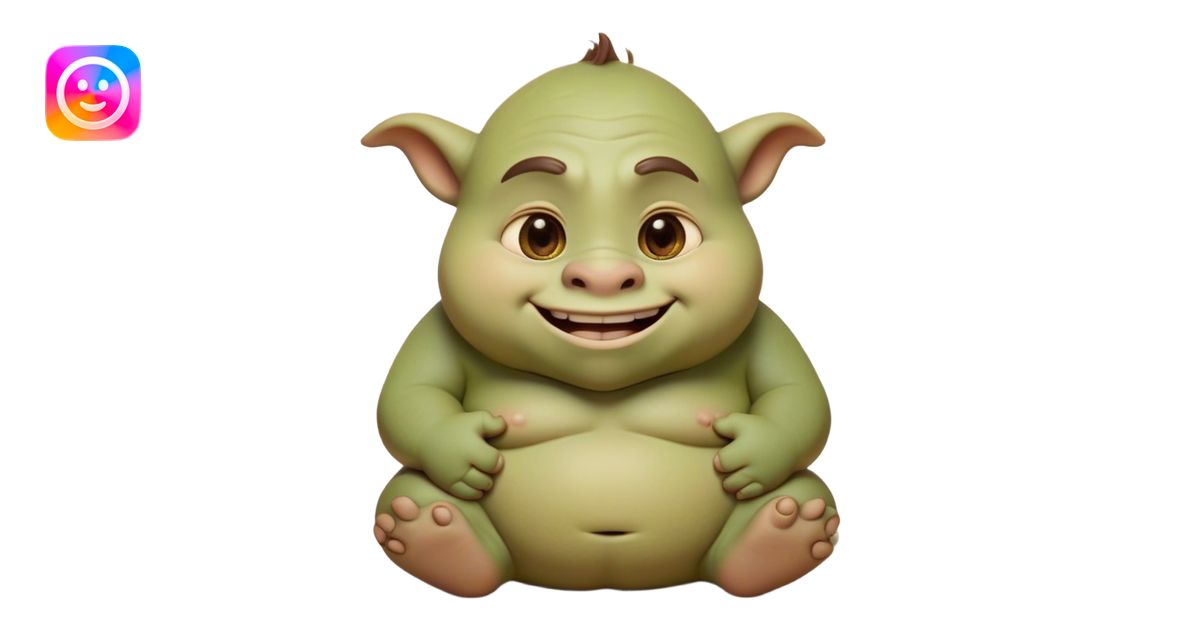 Cinematic Cute Ogre Portrait Emoji, with a surprisingly endearing ...