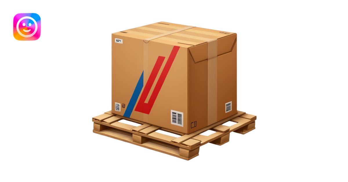 a shipping box on a shipping pallet emoji | AI Emoji Generator