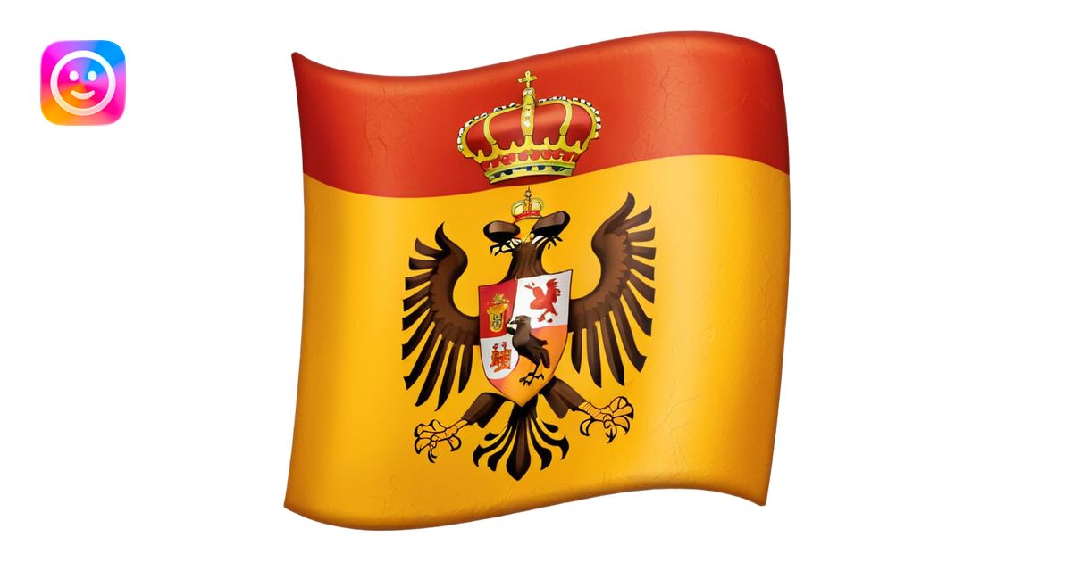 Bandera de España 🇪🇸 con un aguila marrón atrás del escudo de España ...