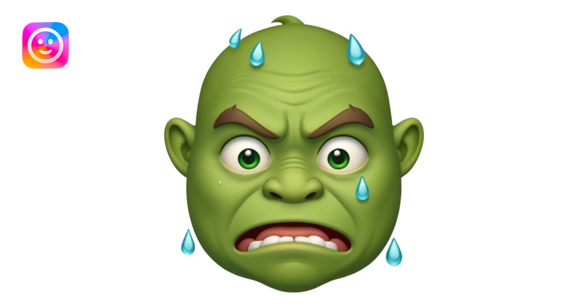 An oger is crying with tears in his eyes emoji | AI Emoji Generator