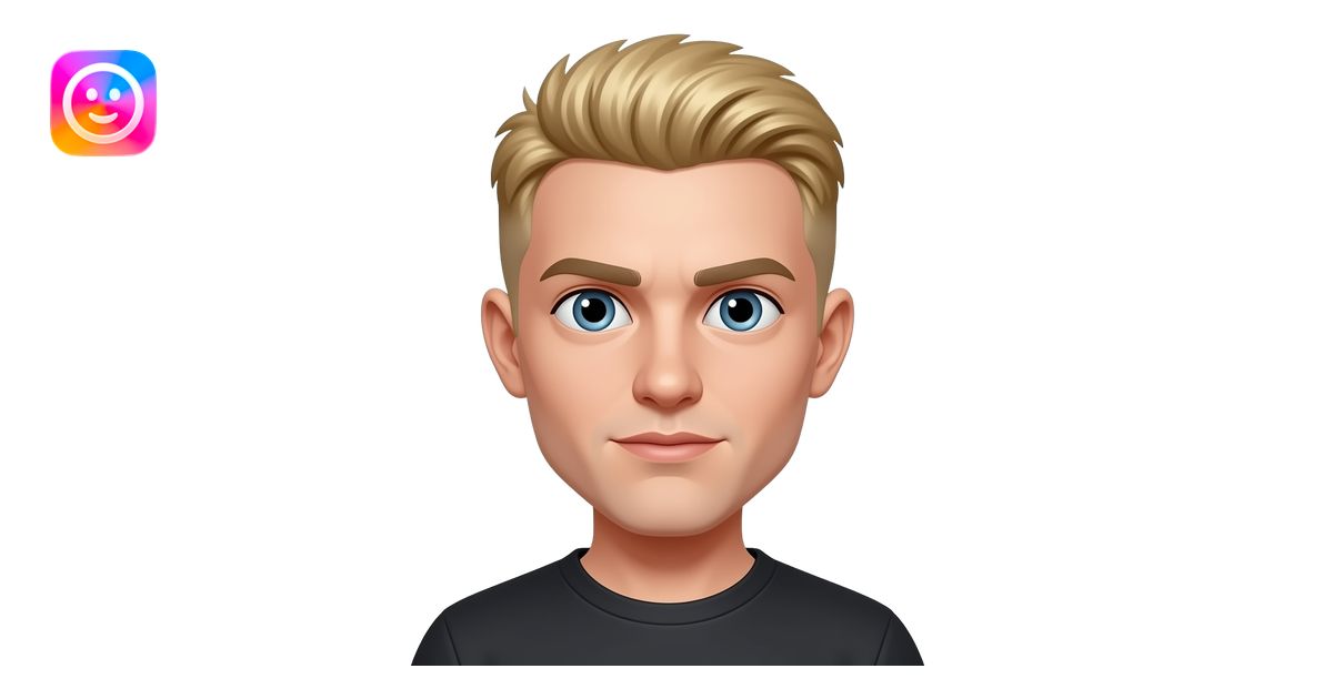 blonde scary buzzcut young man emoji | AI Emoji Generator