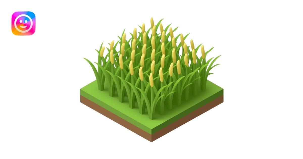 feather grass top view isometric emoji | AI Emoji Generator