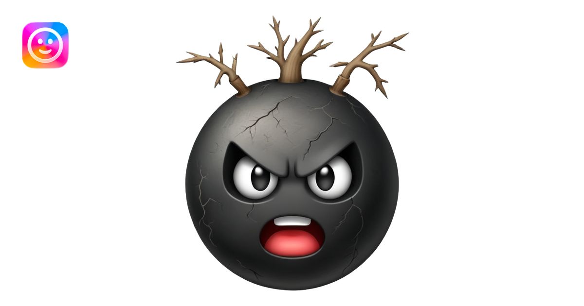 Bomb as a root, angry face emoji as a growing stem emoji | AI Emoji ...