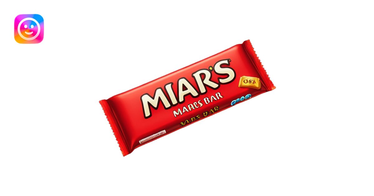 Draw a Mars bar in its classic black wrapper with bold red logo. emoji ...