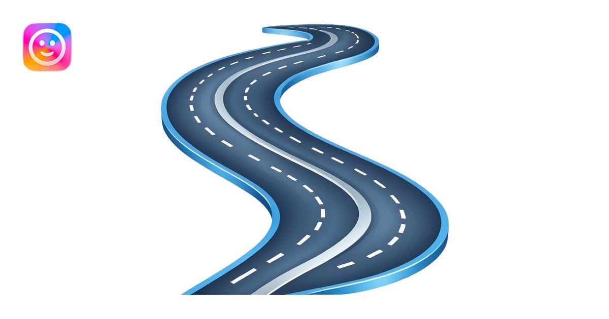 Clean roadmap icon emoji with curved path and milestones, modern ...