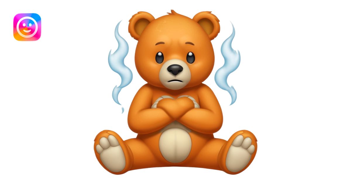 Create a orange friendly bear, make him look like from a kid cartoon ...