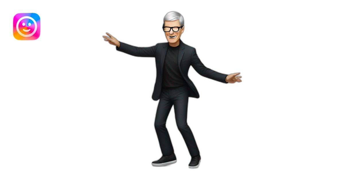 Tim Cook dancing Saturday night fever style emoji | AI Emoji Generator