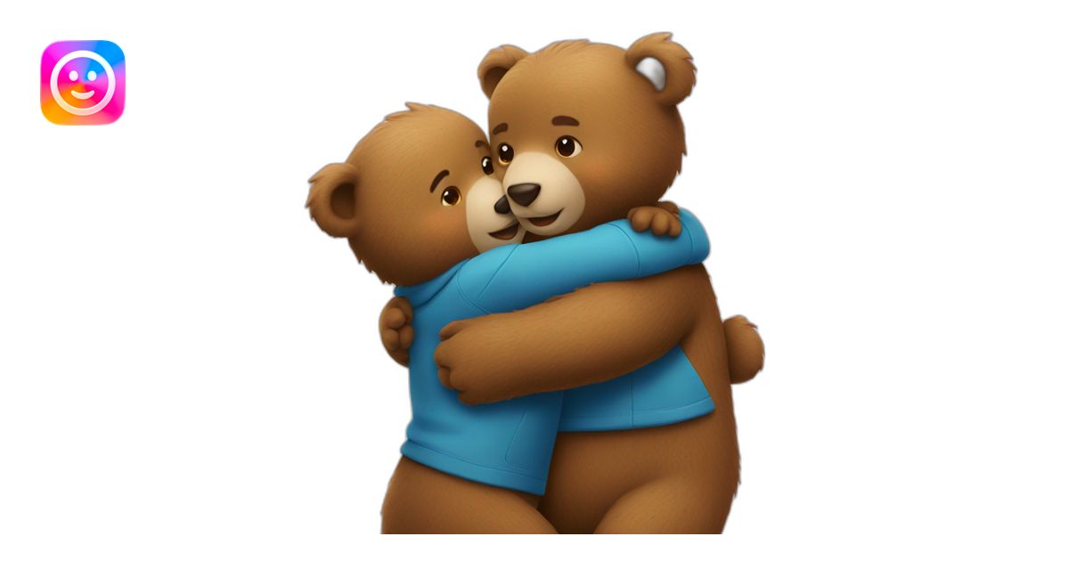 two bear cubs hugging each other emoji | AI Emoji Generator