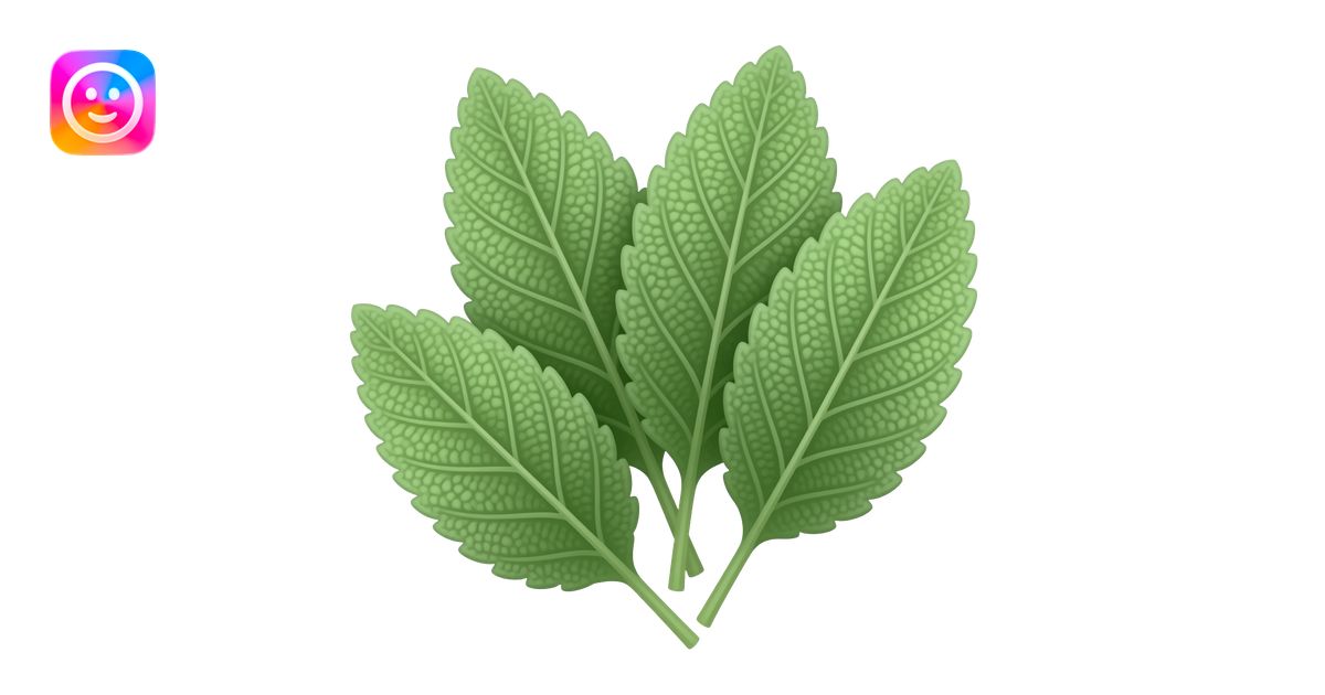 a few fresh soft grey-green sage leaves emoji | AI Emoji Generator
