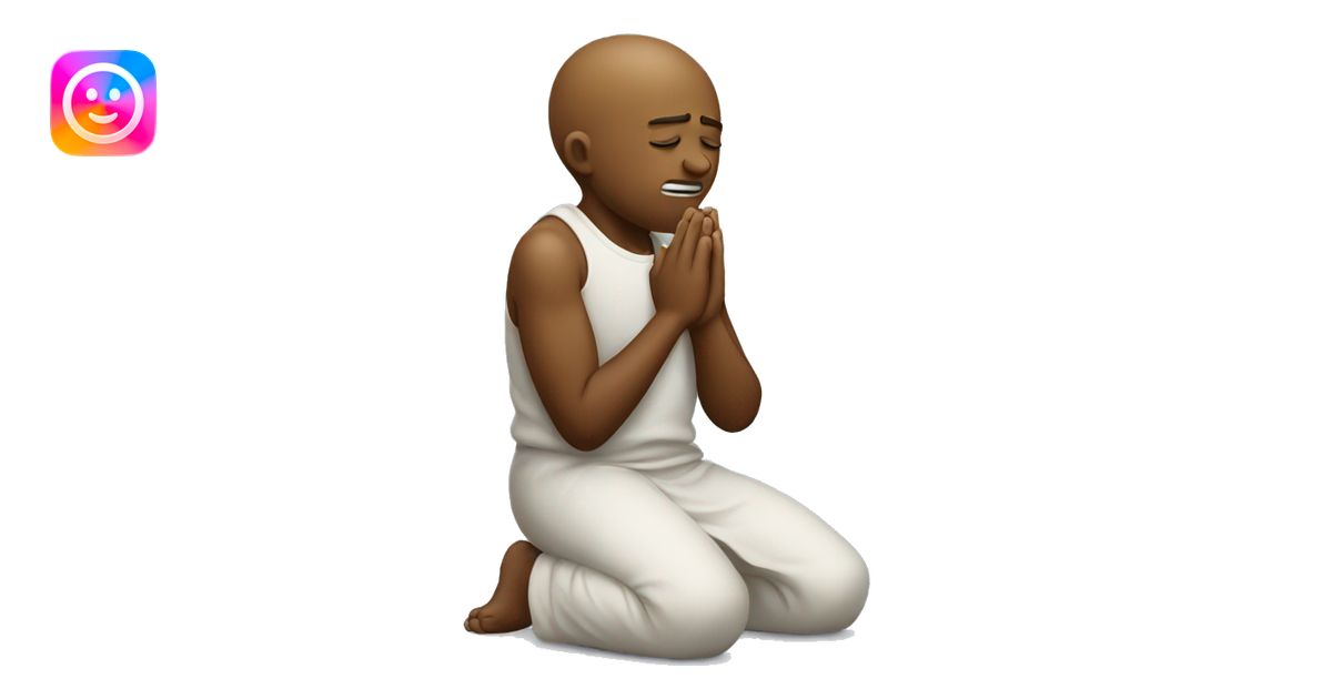 Crying emoji praying on its knees emoji | AI Emoji Generator
