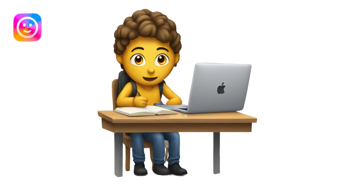 MacBook student studying emoji | AI Emoji Generator