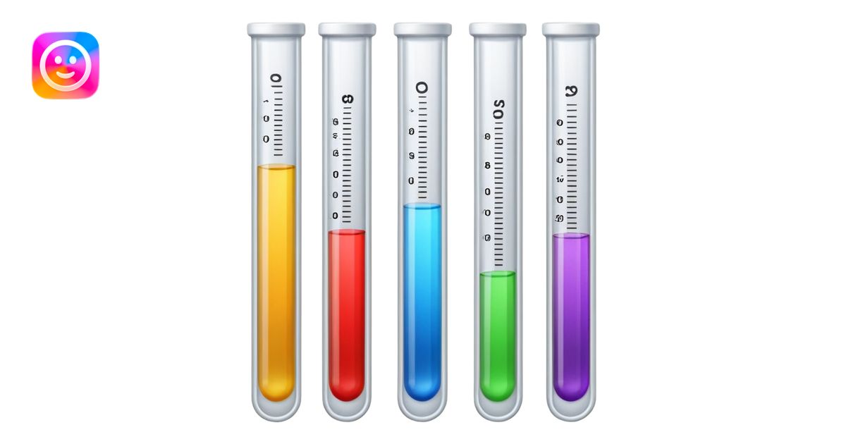 Labels on test tubes. emoji | AI Emoji Generator
