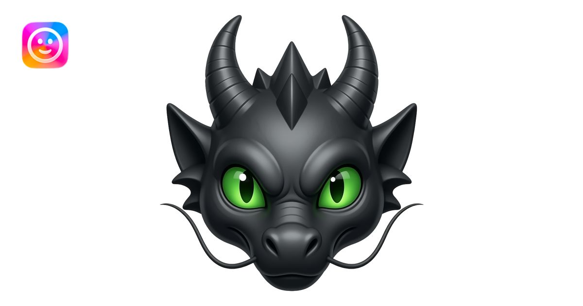 change the black dragon eye color to green emoji | AI Emoji Generator