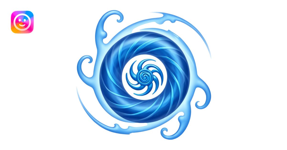 magical object blue magic mist swirl around with ancient symbol emoji ...