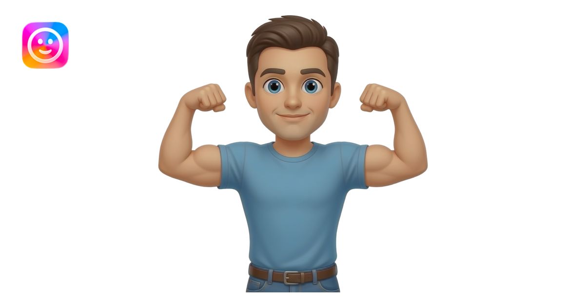 flex emoji, but the muscle is sagging emoji | AI Emoji Generator