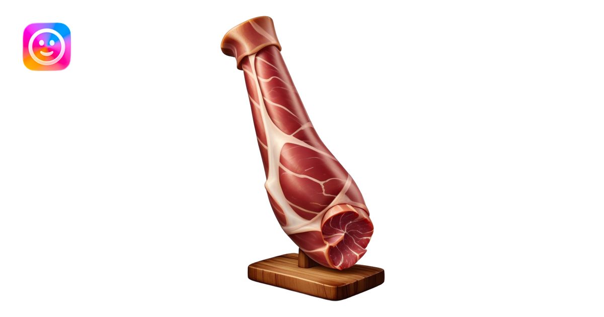 Cinematic Realistic Spanish Jamón Leg, depicted as a massive, cured leg ...