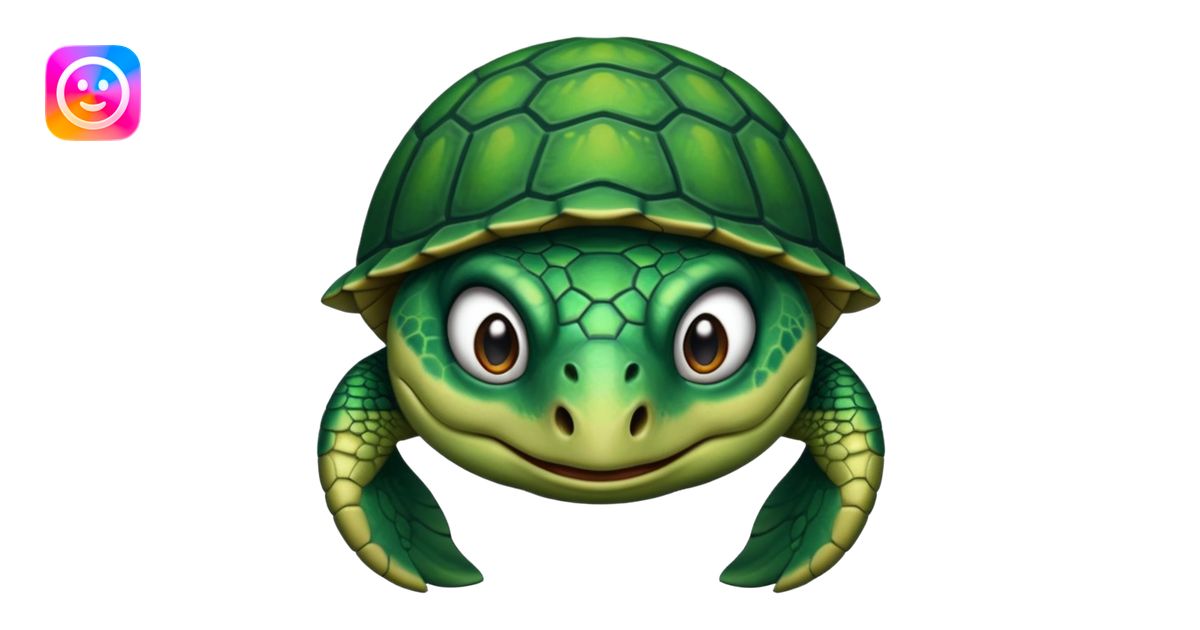 Angry dark green turtle that has half closed eyelids emoji | AI Emoji ...