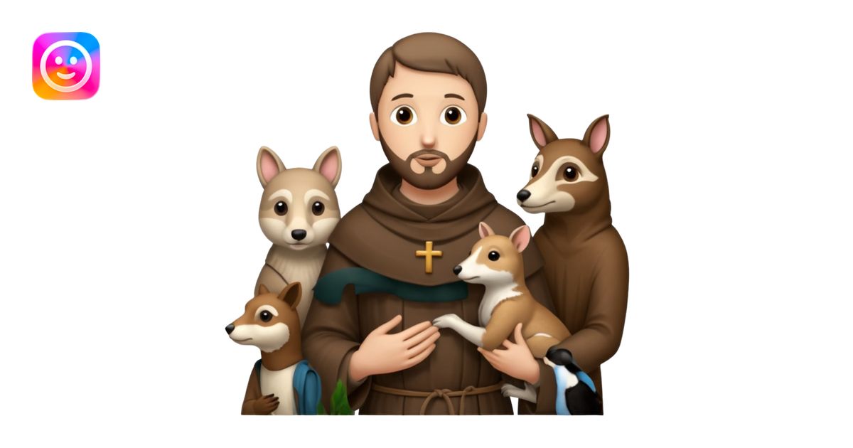 Saint Francis of Assisi cartoon modern type with animal to be used as ...