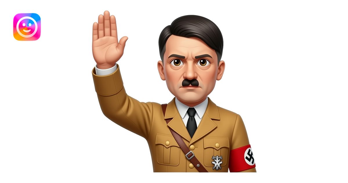Adolf Hitler doing the Nazi salute with his arm pointing out front with ...