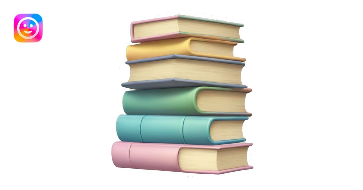 Create an emoji of a stack of books with pastel colors emoji | AI Emoji ...