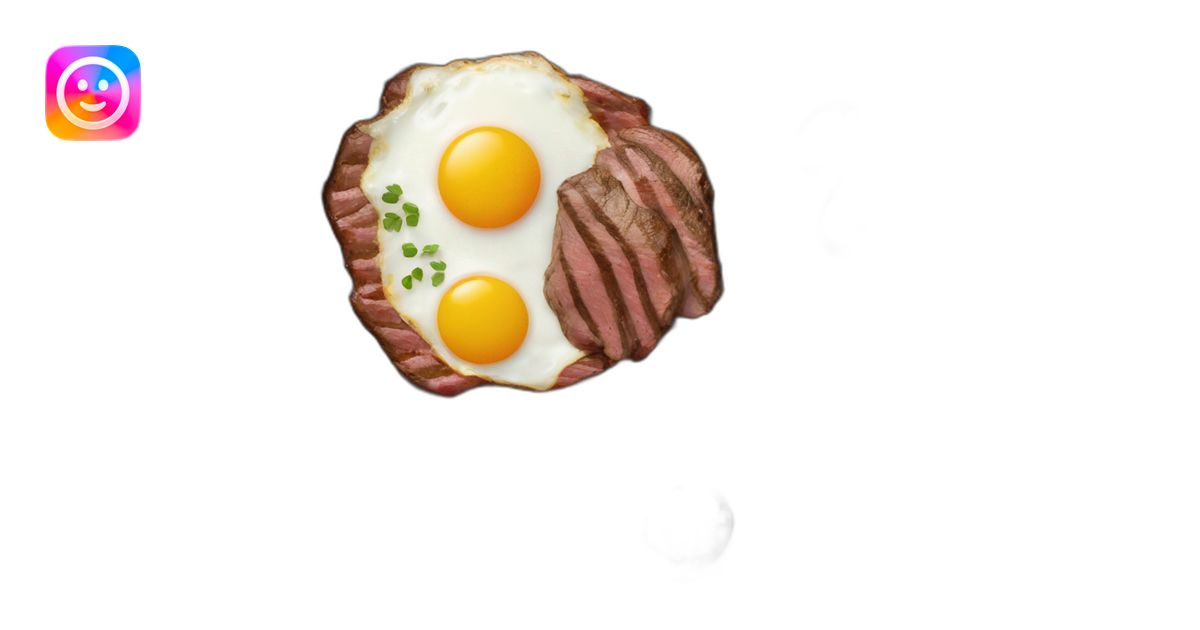 Frying pan with steak and eggs emoji | AI Emoji Generator