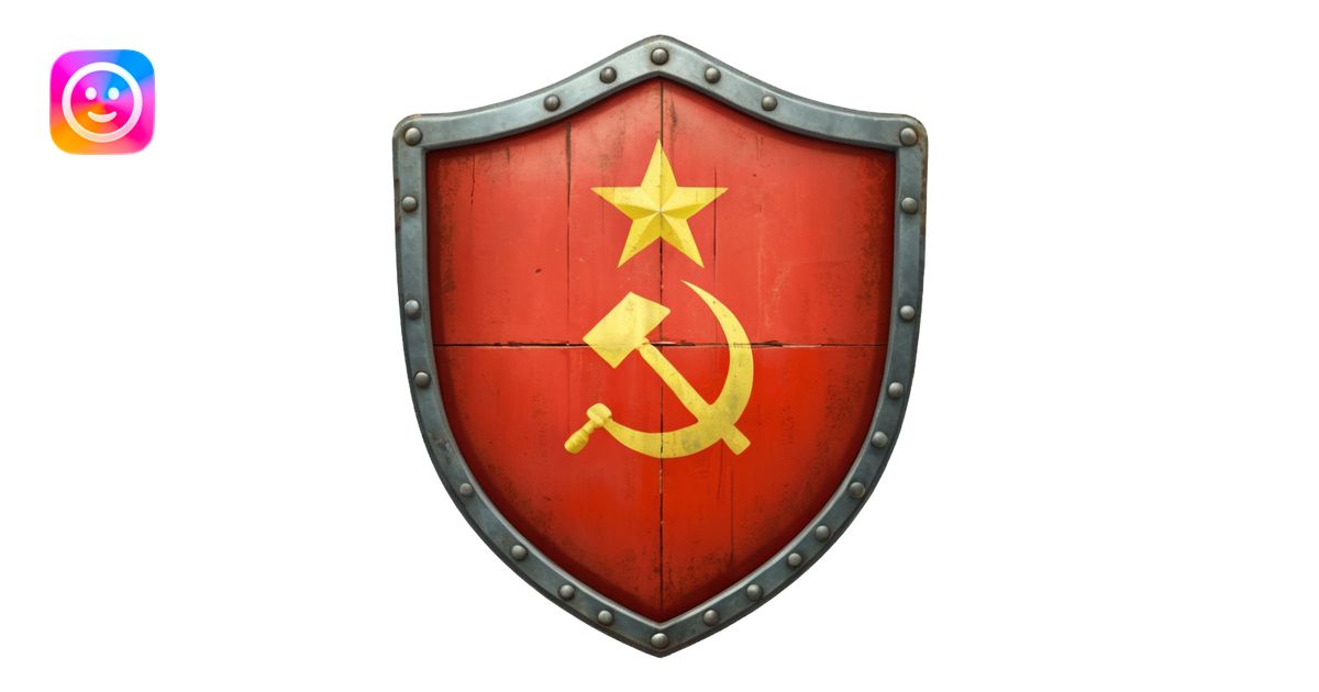 generate a realistic shield with the USSR flag emoji | AI Emoji Generator