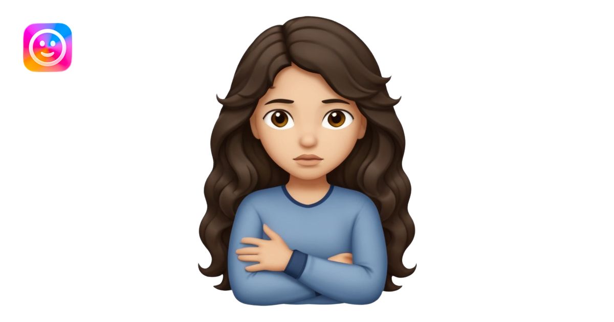 Hispanic light tan girl with long dark wavy hair crossing her arms ...