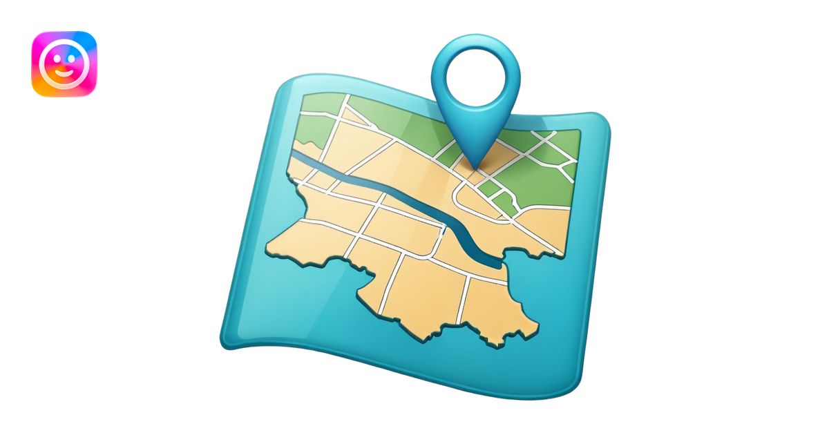 cyan-colored map icon emoji | AI Emoji Generator