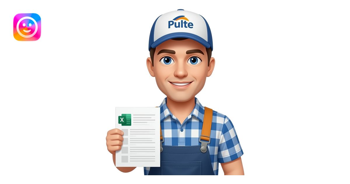 guy with microsift excel with a Pulte hat emoji | AI Emoji Generator