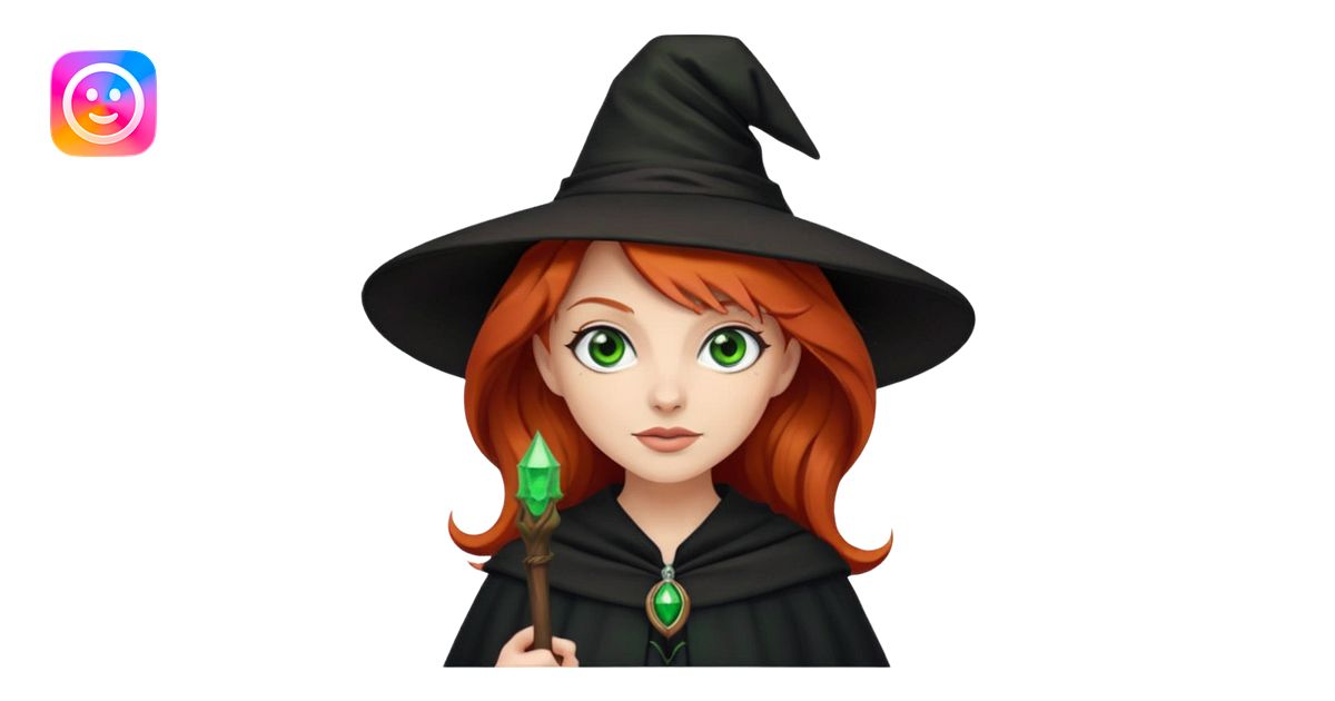Red haired witch, sassy emoji | AI Emoji Generator