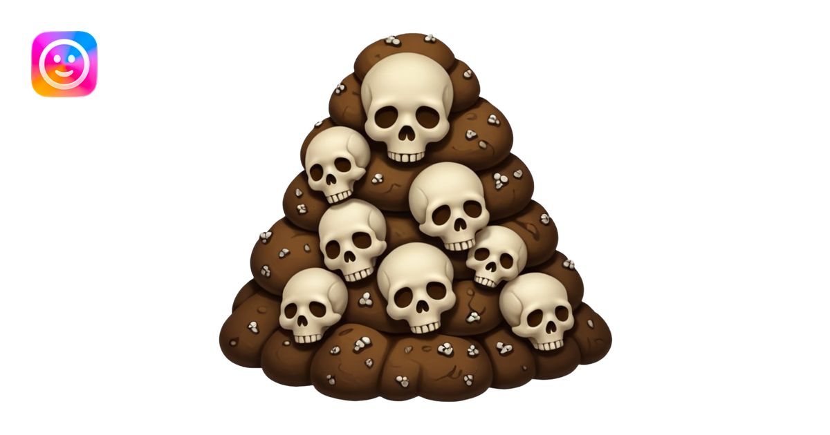 poop emoji with bones and skulls emoji | AI Emoji Generator