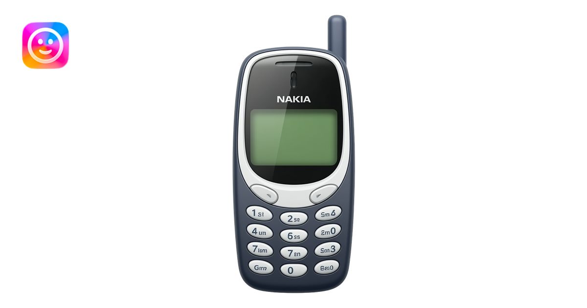 an original style nokia mobile phone with antenna emoji | AI Emoji ...