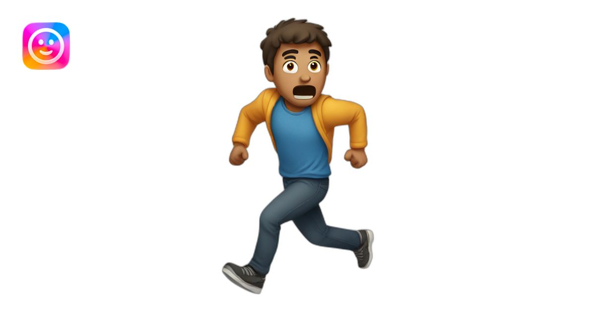 scared man running away emoji | AI Emoji Generator
