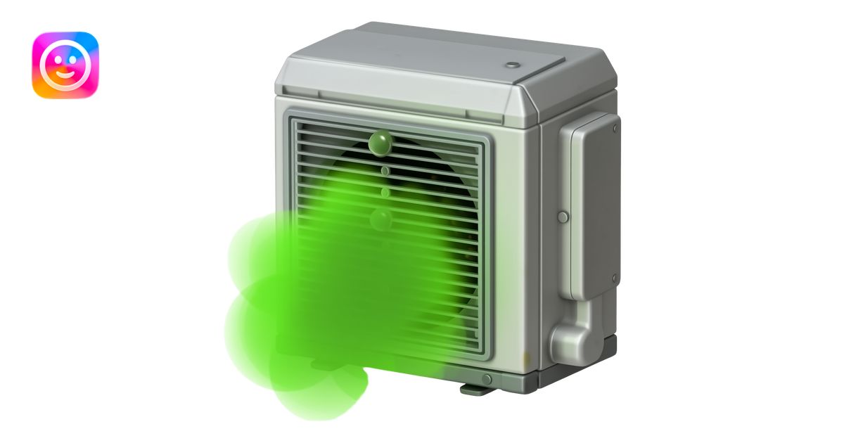 air-conditioner with green toxic air and microbe emoji | AI Emoji Generator