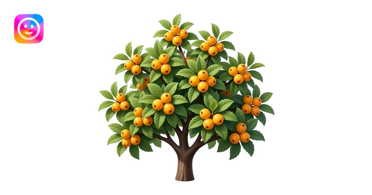 Photorealistic alycha tree: dense clusters of small yellow‑orange ...