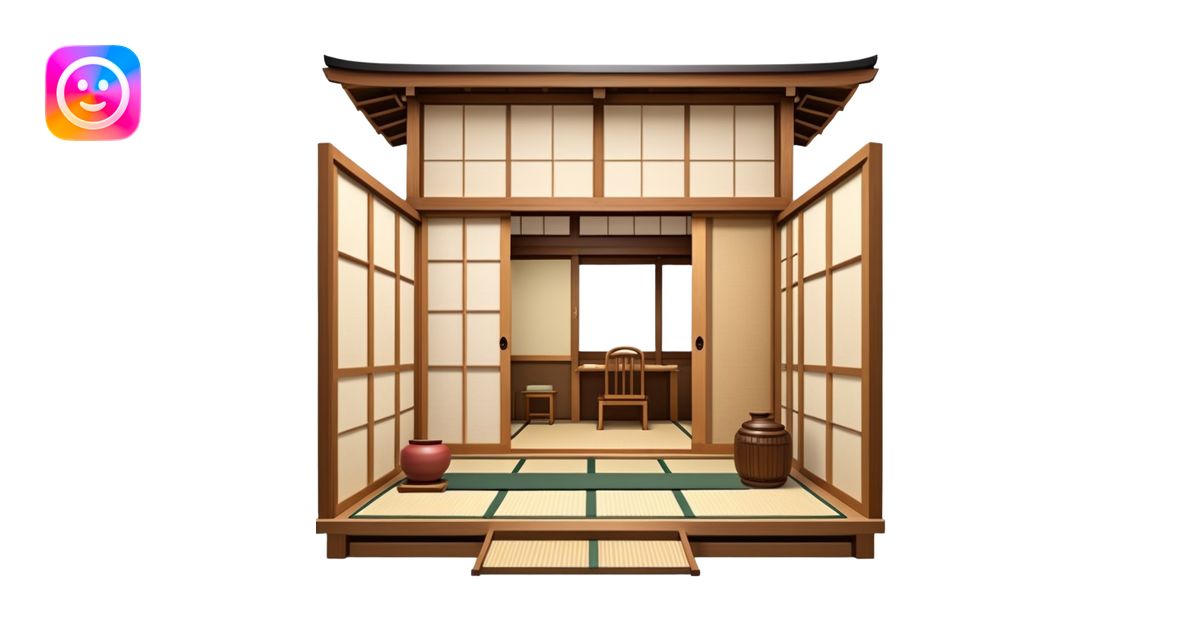 Traditional Japanese house with wooden structure, sliding shoji doors ...