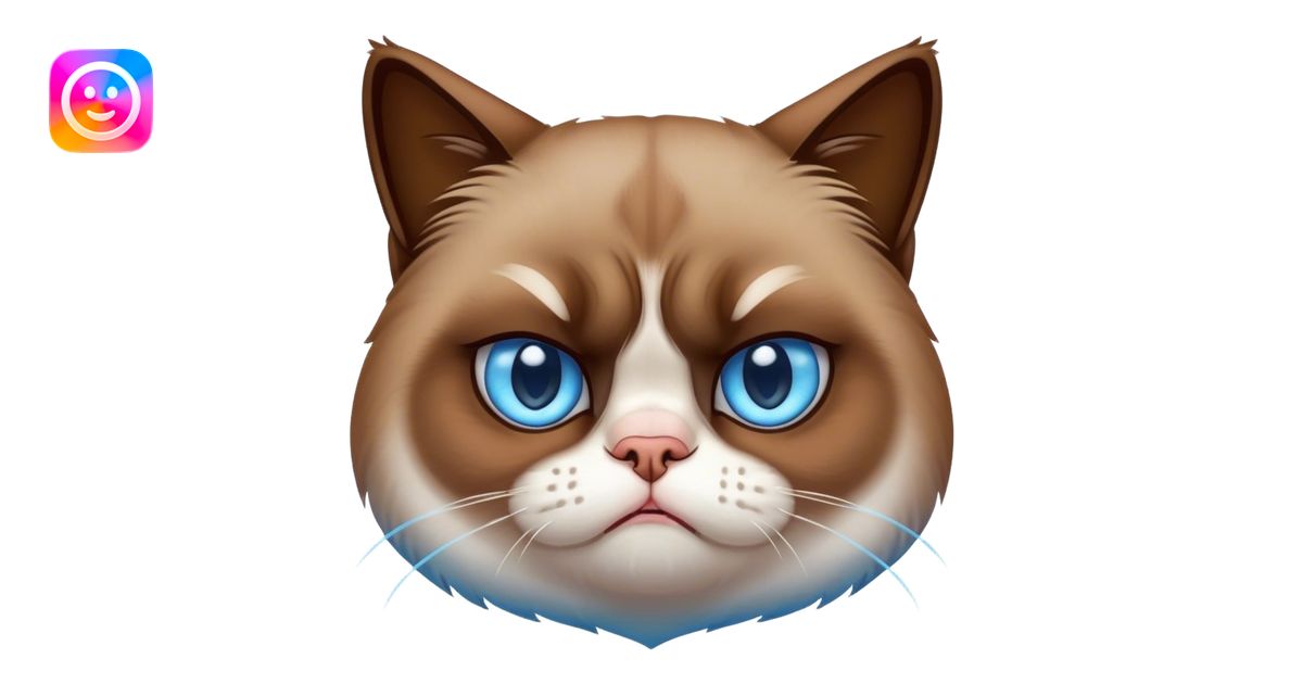 Cinematic Meme-Worthy Grumpy Cat meme Portrait Emoji, Head held high ...