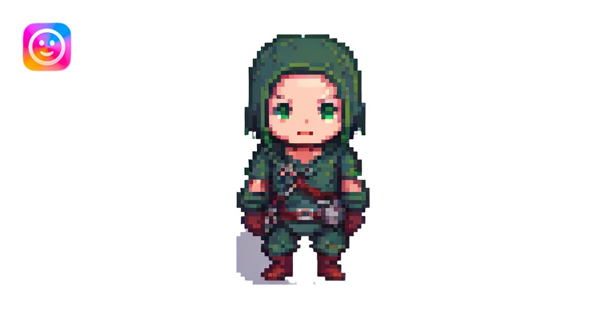 rogue character spritesheet, hurt pose, pixel art style emoji | AI ...
