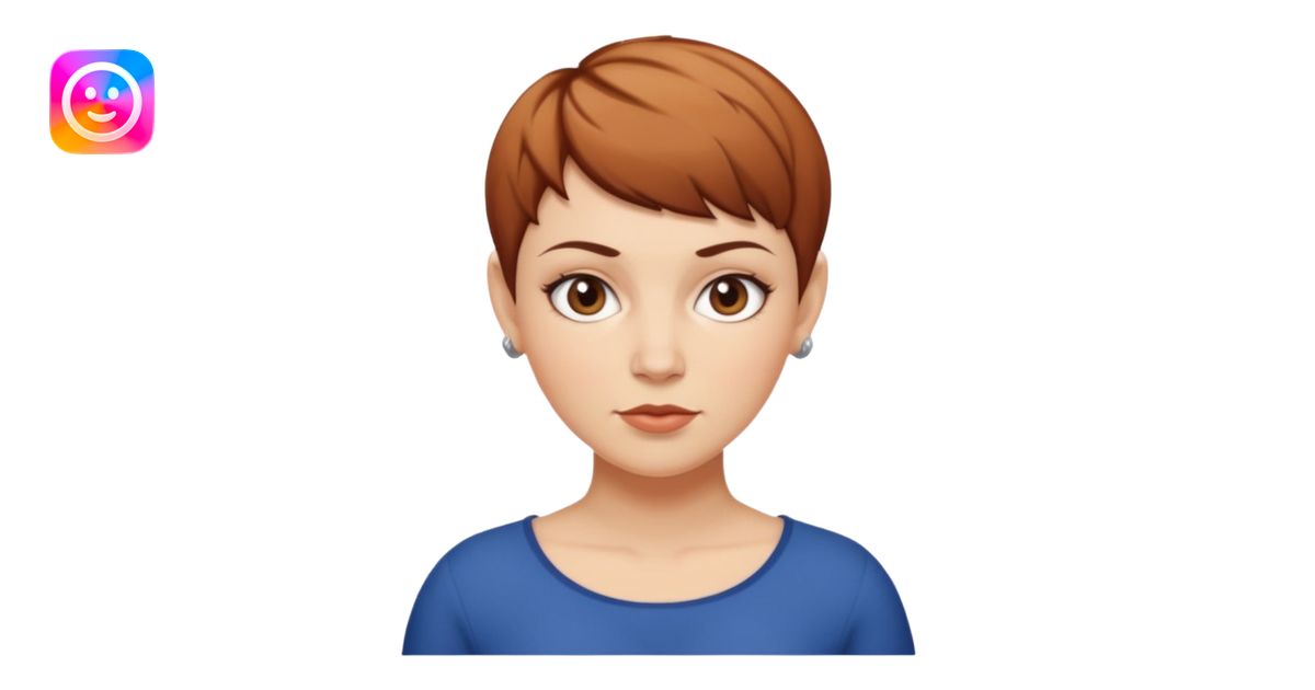 classic teacher emoji but fatter and with a brown pixie cut, make her ...