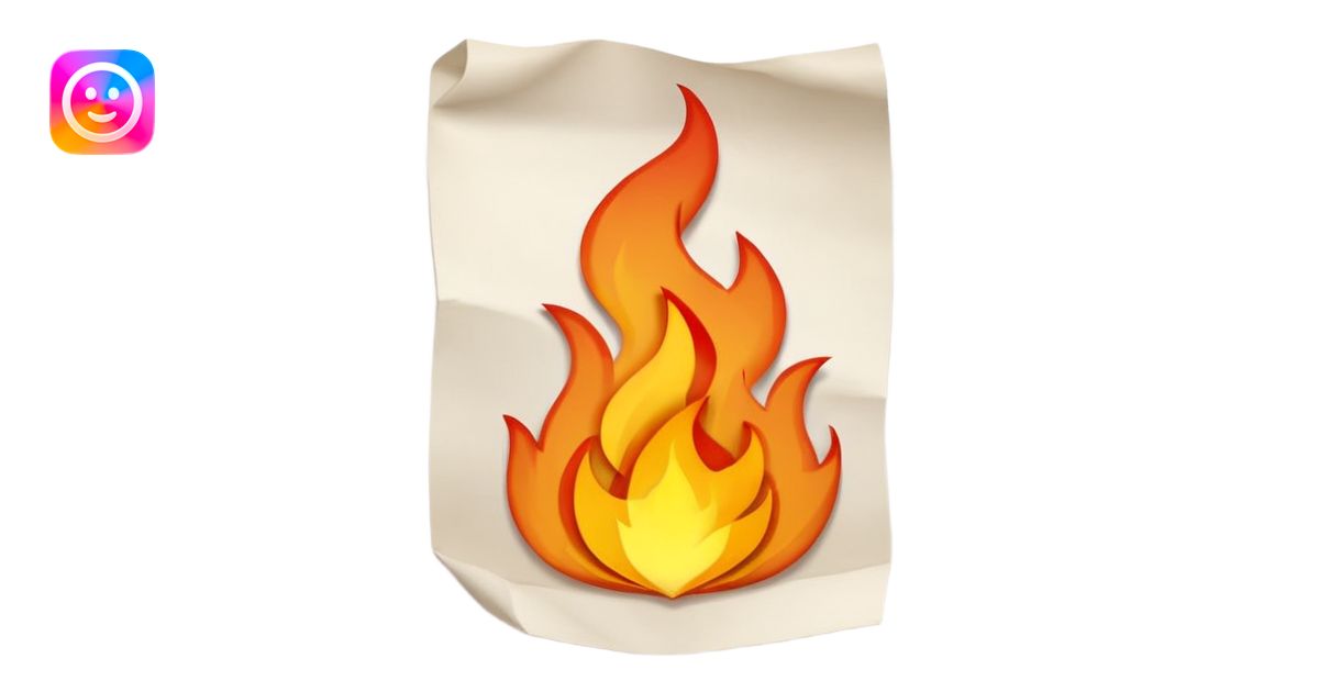 paper sheet with dialogue lines and small fire symbol emoji | AI Emoji ...