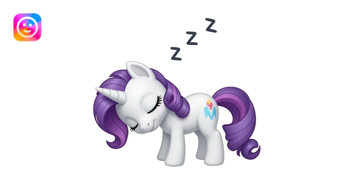 White my little pony rarity knocked out sleeping dropping zzz emoji ...